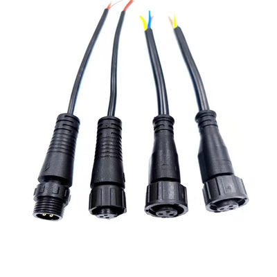Zwart de Nominale spanningmannetje van M12 4 Pin Waterproof Cable Connector 250V