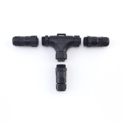 Verzamel schroeftype Tee 3 Ways Waterdichte connectoren, M25 IP68 High Voltage Outdoor LED Waterdichte stroomstok